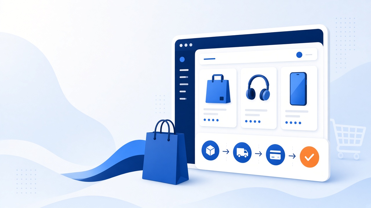 Ecommerce development illustration for online stores